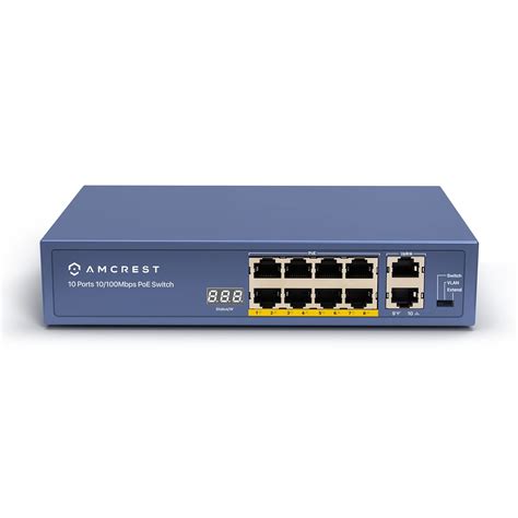 amcrest gigabit uplink 9-port poe+ ethernet switch with metal housing|Amcrest 9 port poe switch.